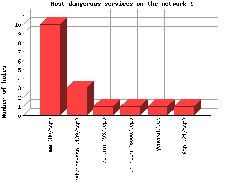 Rapport Nessus, Services  risque