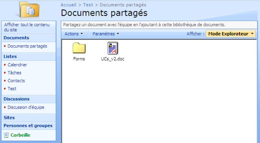 Liste de contacts