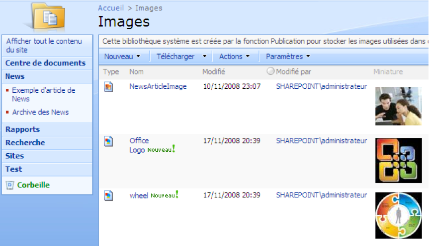 Liste de contacts