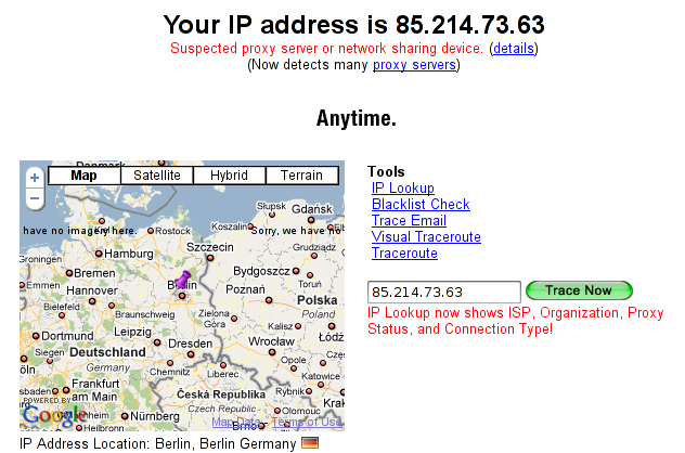 Adresse IP dissimulée