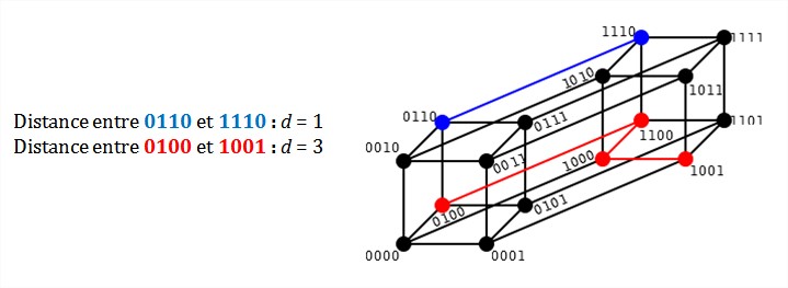 Distance de Hamming entre 2 mots du code
