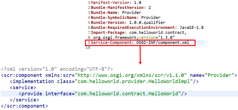 Le fichier manifest et le fichier .xml du fournisseur
