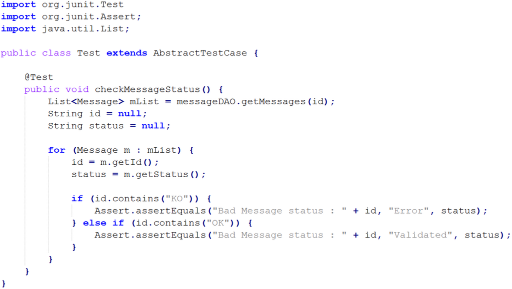 Test implementation illustration