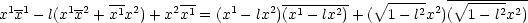               --      --           ---------    V~ ----   - V~ --------
x1x1- l(x1x2 + x1x2) +x2x1 = (x1- lx2)(x1- lx2)+ ( 1 - l2x2)(  1- l2x2)
